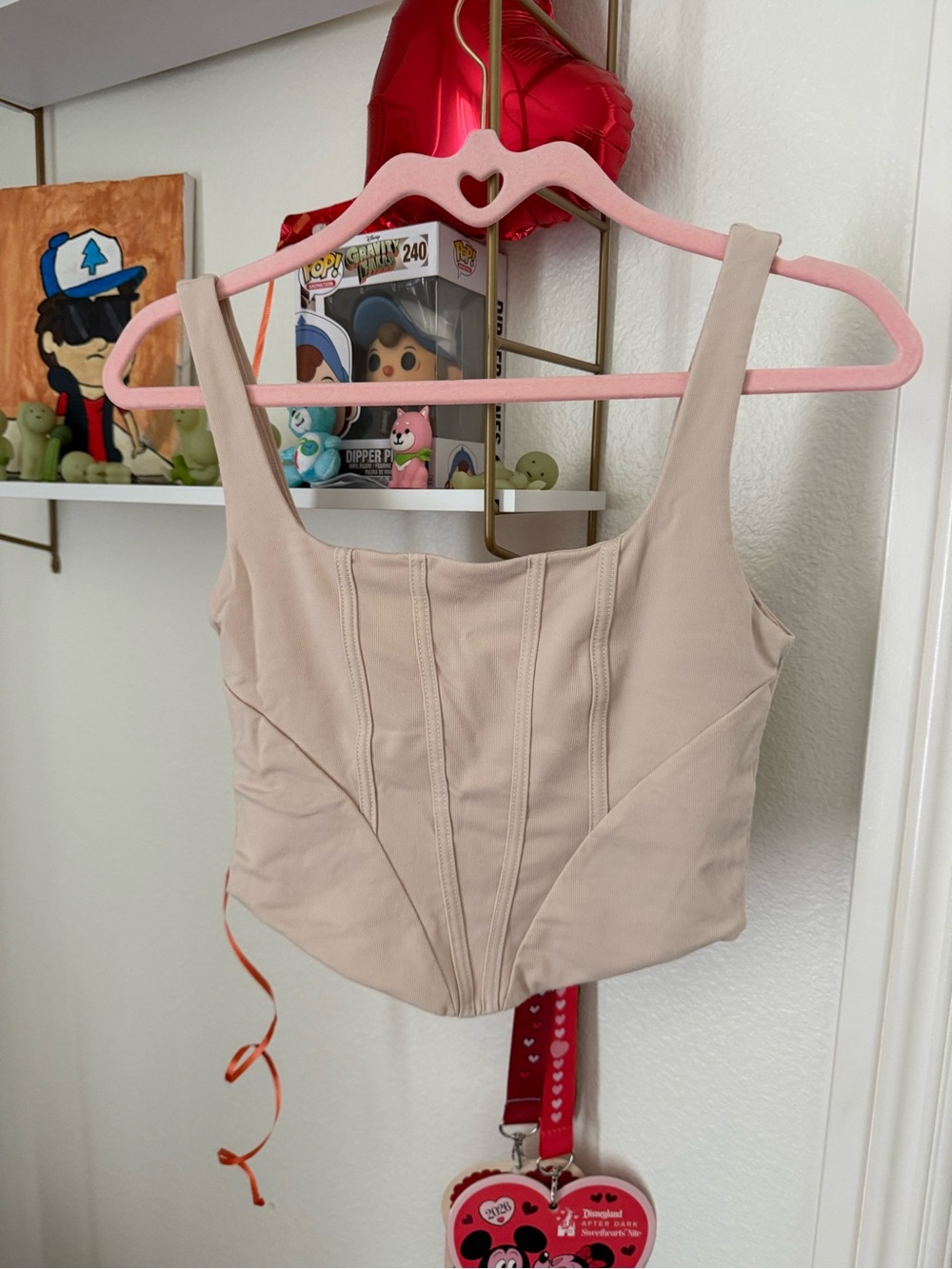 OGL Beige Sculpted Corset Crop Top